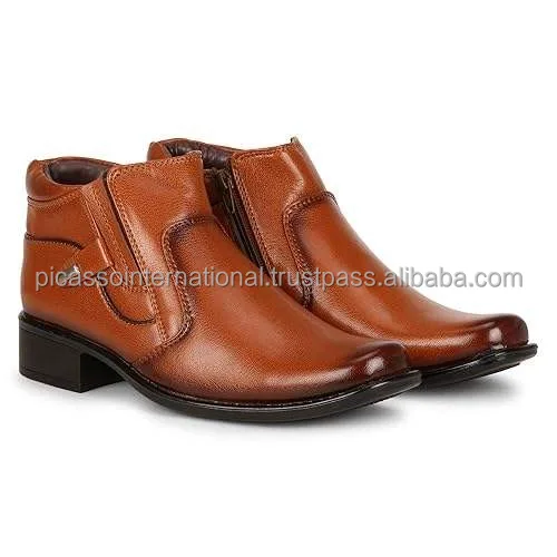 India Origin Supplier of Good Quality Wholesale Chelsea Fashion Boots with Cow Hide Genuine Leather Ancle Boot for Men