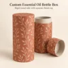 terracotta / ivory small-leaf linework