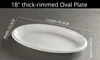 18" thick-rimmed oval Plate