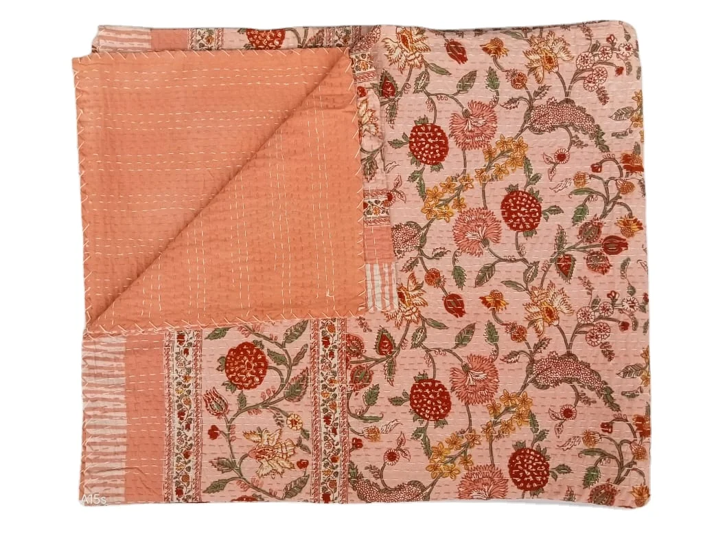 Индийское Покрывало Kantha ручной работы Queen Kantha, King Kantha покрывало, покрывало, покрывало из хлопка