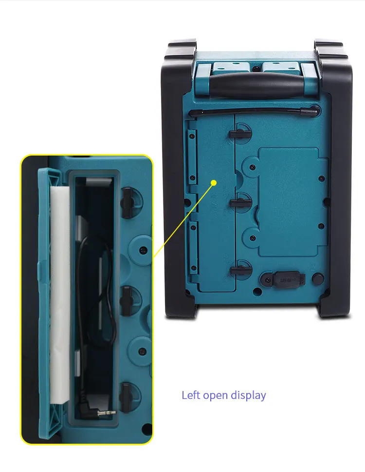 Leetac Portable Digital Dab  Fm Home Radio Site Radio Outdoor Jobsite Worksite Radio with bluetooth Speaker  Built-in Battery