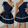 Navy Blue with White contrast trim