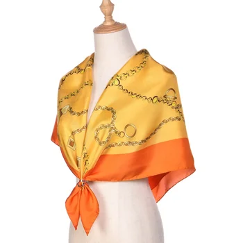 High Quality 100% Silk Scarves Satin Twill Custom Size Custom Design 100 Silk Scarf Square for Women