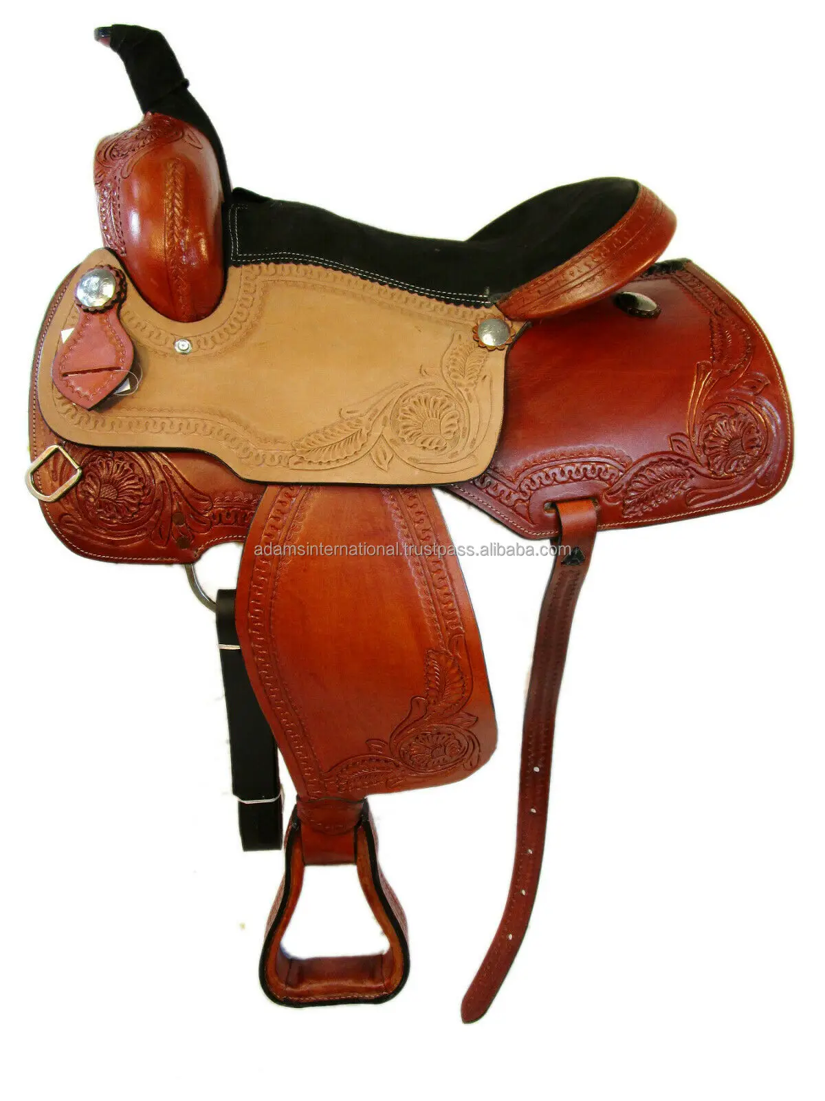 Genuine Leather Western Leather Horse Saddle Western Barrel Saddle Tack ...