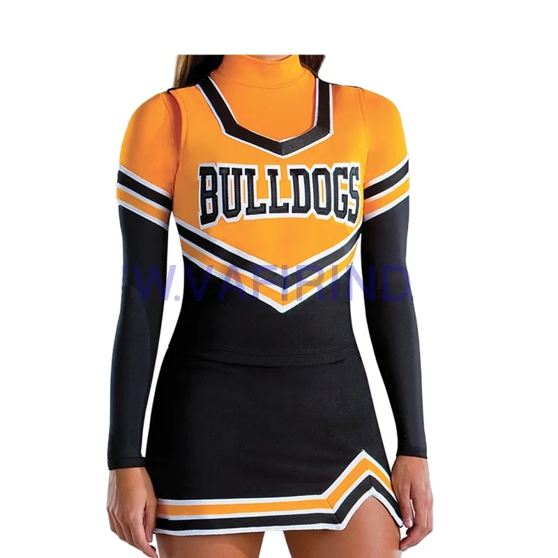 Wholesale Breathable Cheerleading Uniforms for Girls Sublimated in Nylon Spandex Cotton Polyester Rayon Latex for Lycra Material