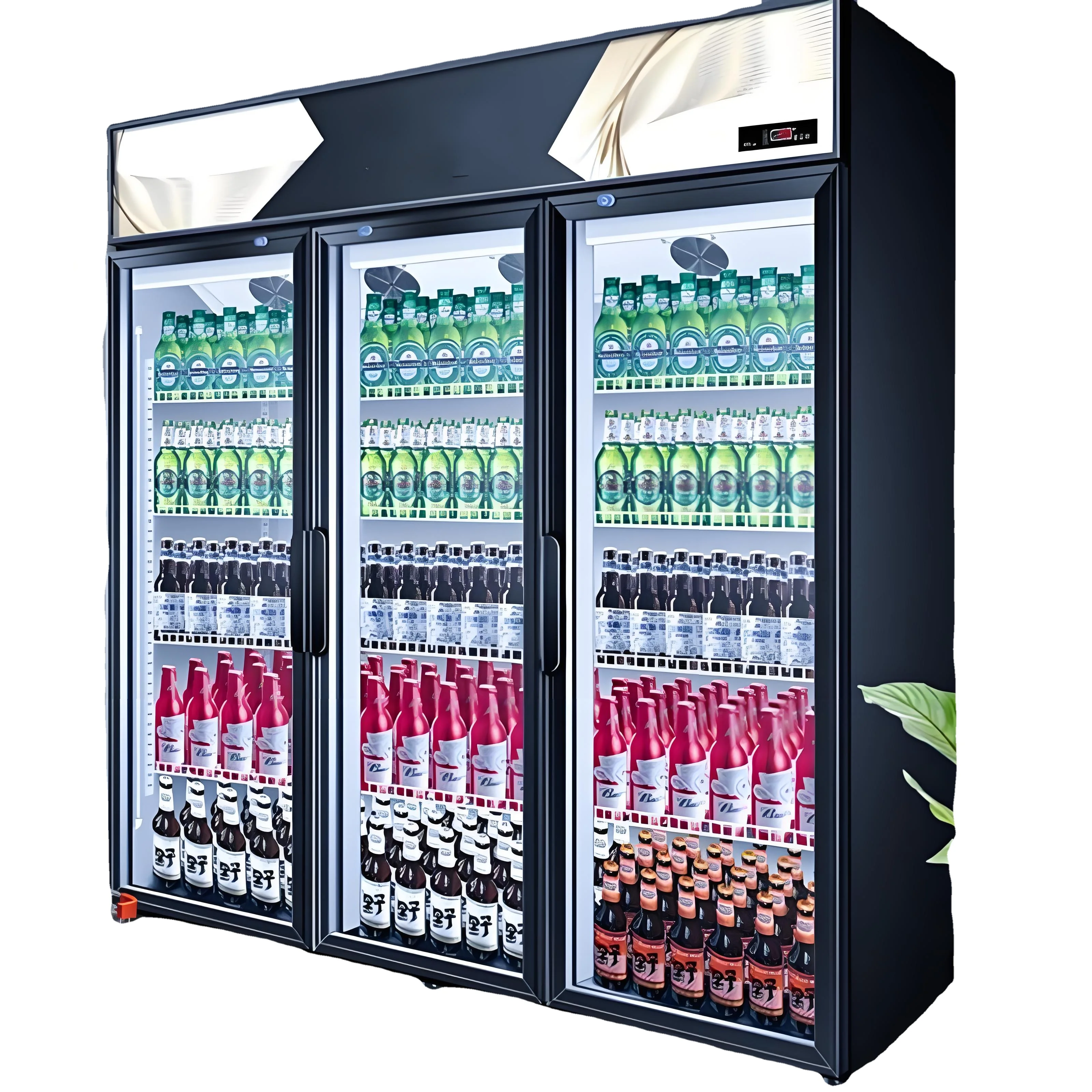 Bakery Refrigerator Display for Soft Drinks New Trend Freezer Display case Stainless Steel Supermarket Cooler