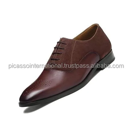 Leather Edge Oxford Diamond Shaped Italian Genuine Leather Reverse Goodyear Welted Formal Shoes for Men and Boys