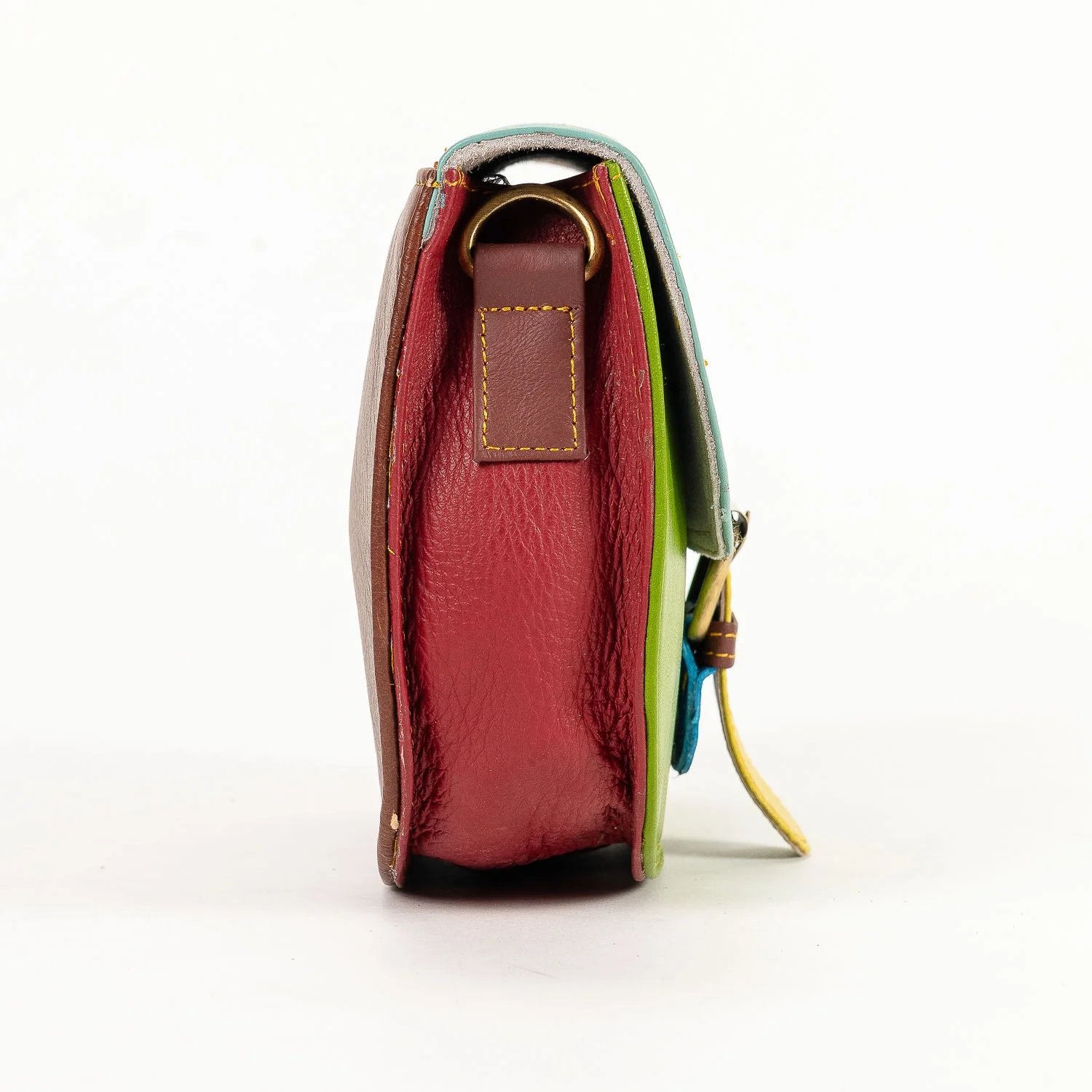 2026 New Arrival Bohemian 100% Genuine Leather Women's Multi Colored Stylish Cross Body Shoulder Sling Flap Purse Bag Anti-Theft
