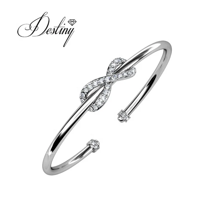 SWAROVSKI スワロフスキー リボン バングル♡ Lifelong Bow バングル, リボン, ホワイト, ミックスメタル