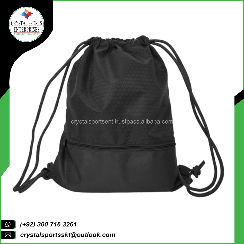 Cheap Printed Logo Polyester Draw String Bag Waterproof Backpack Sports
