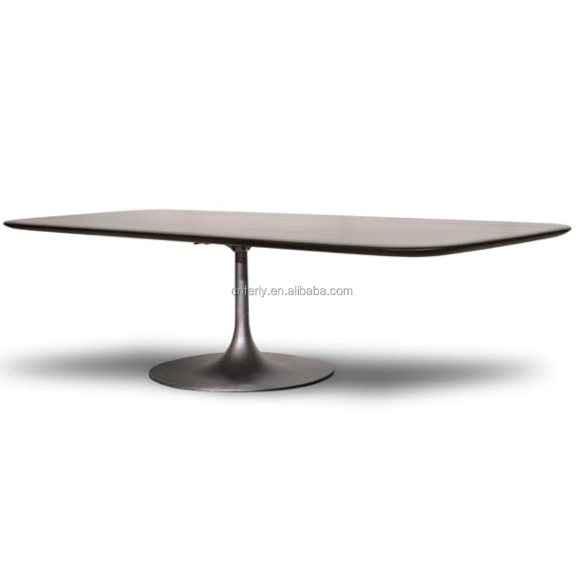 Modern American Style Dining Table - Solid Wood & Metal