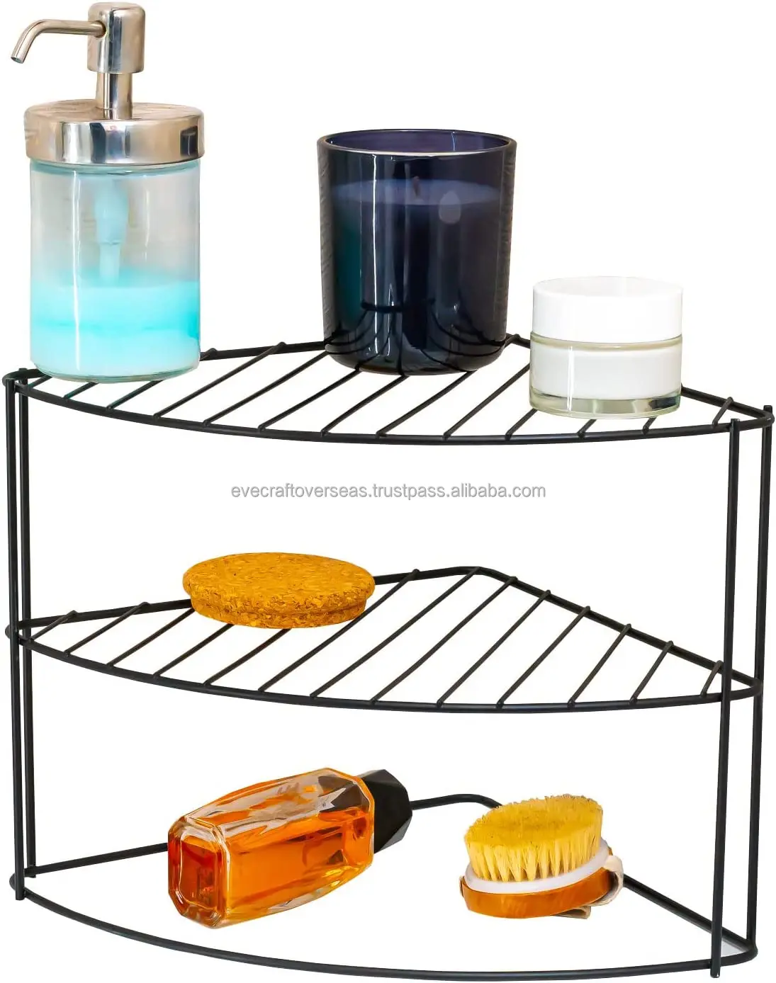 3 Tier Metal Corner Kitchen Plates Rack Tidy Cupboard Organizer Storage