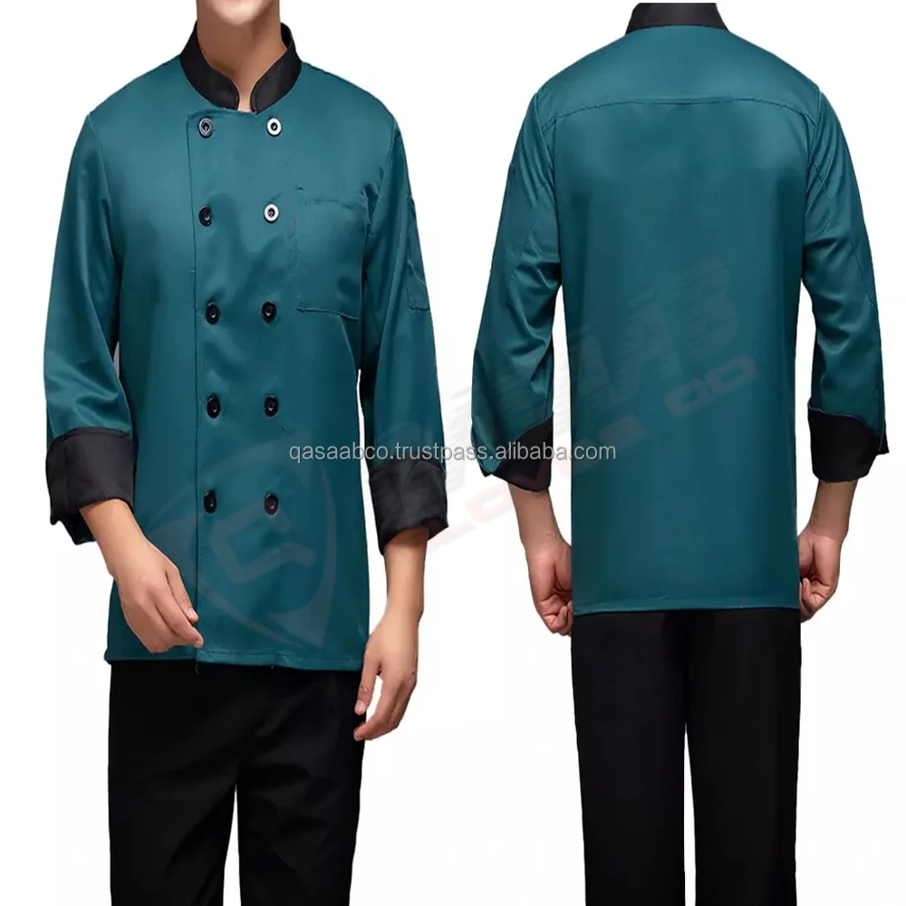 Doublebreasted Bluechef Jacket Longsleeves Chefsmen Womenkitchen