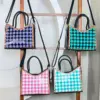 Turquoise & Black Checkered