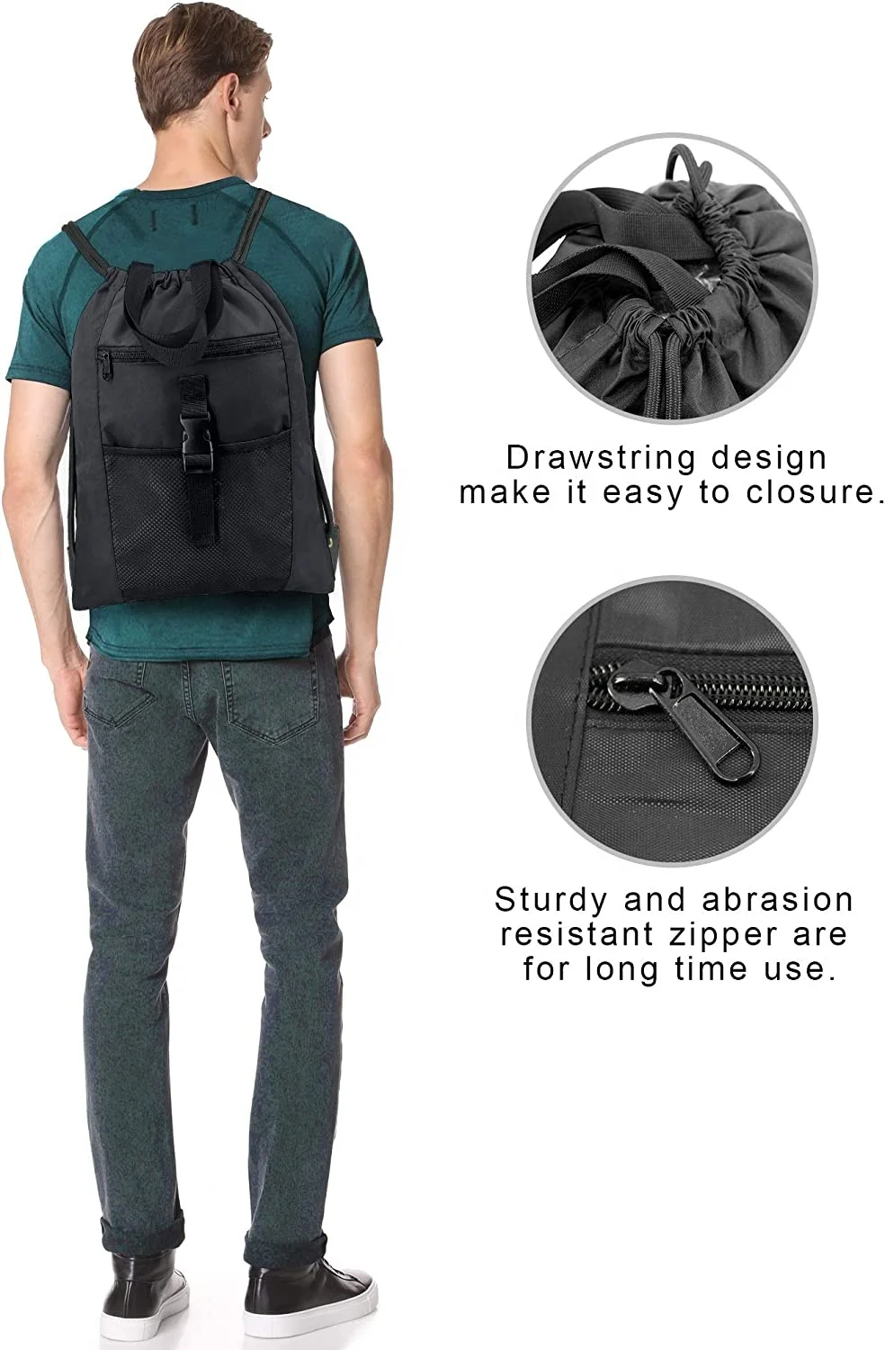 Custom Drawstring Backpack Bag Large Capacity Gym String Cinch Sack