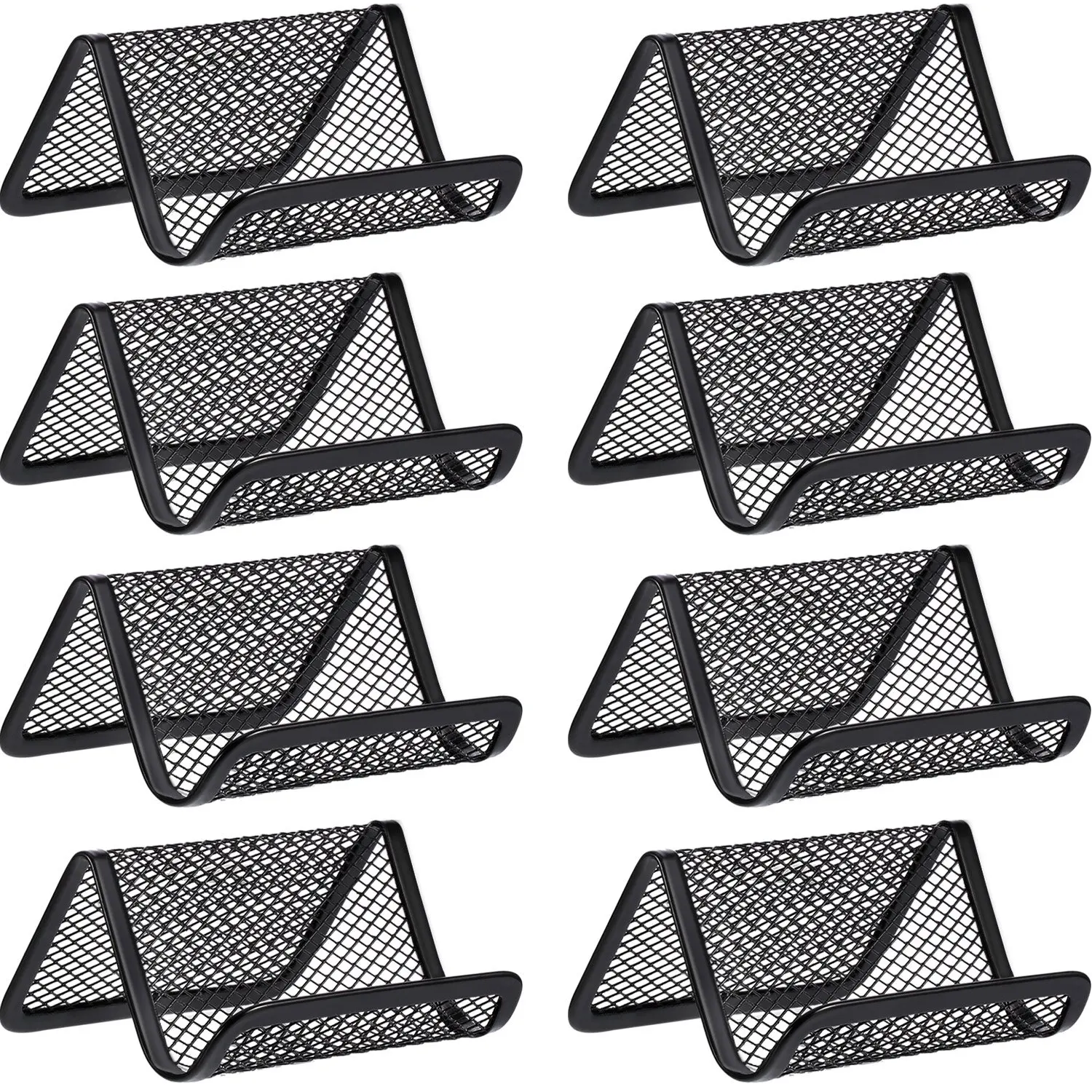 Держатель для визиток сетчатый Настольный органайзер серебристого и металлического цвета