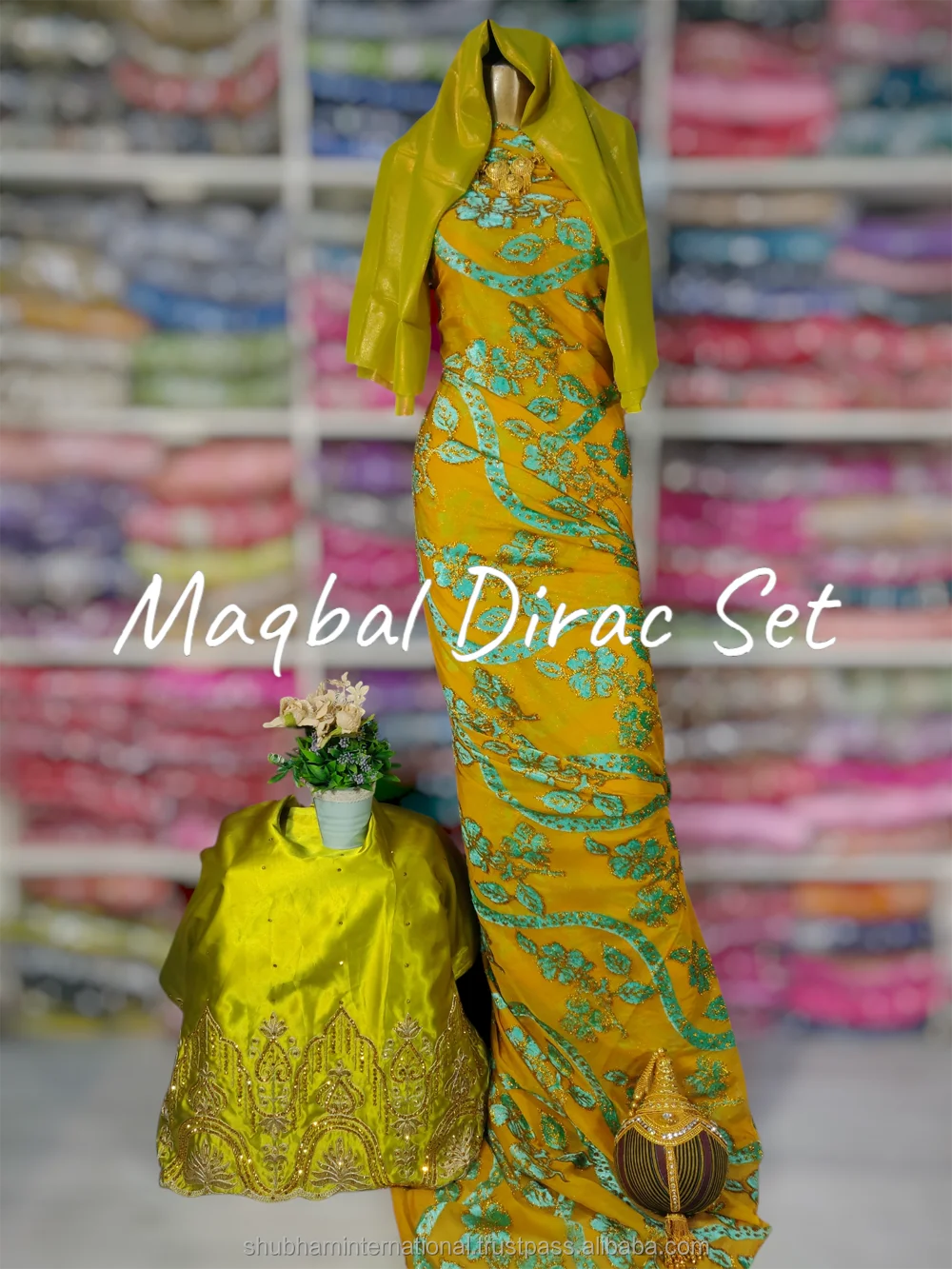 Diraca Design 2025 Latest New Design Mustard Yellow Soft Silky Lurex Fransawi Dirac ...