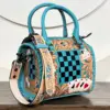 Turquoise & Black Checkered