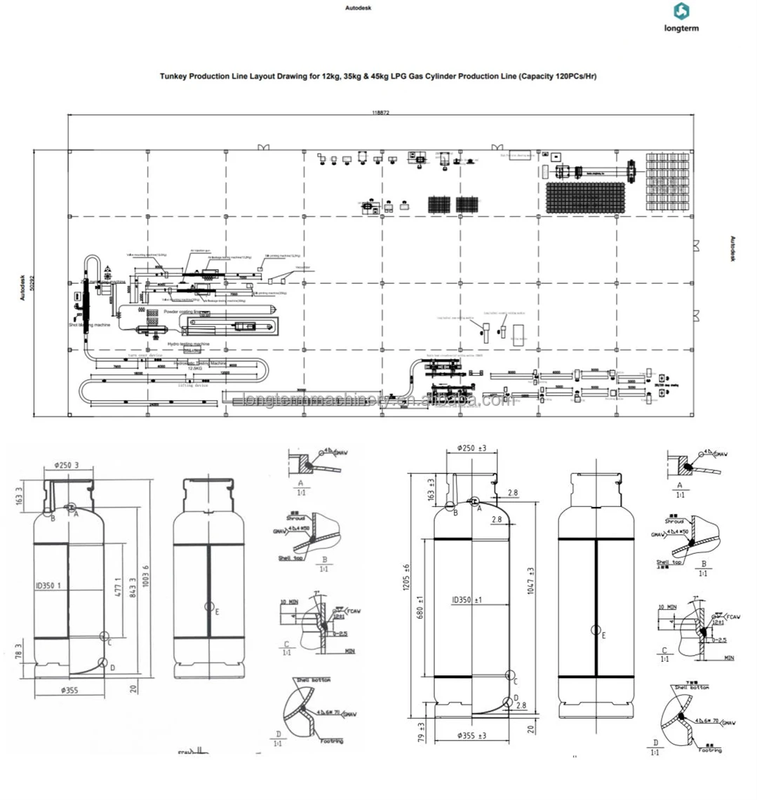 Automatic Gas Cylinder Line Lpg Cylinder Production Plant Complete 12