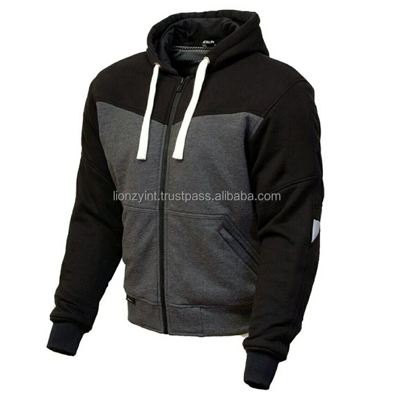 Motorbike Mens Hoodie Full Protective CE Motorcycle Armor Removable Lined Jacket 