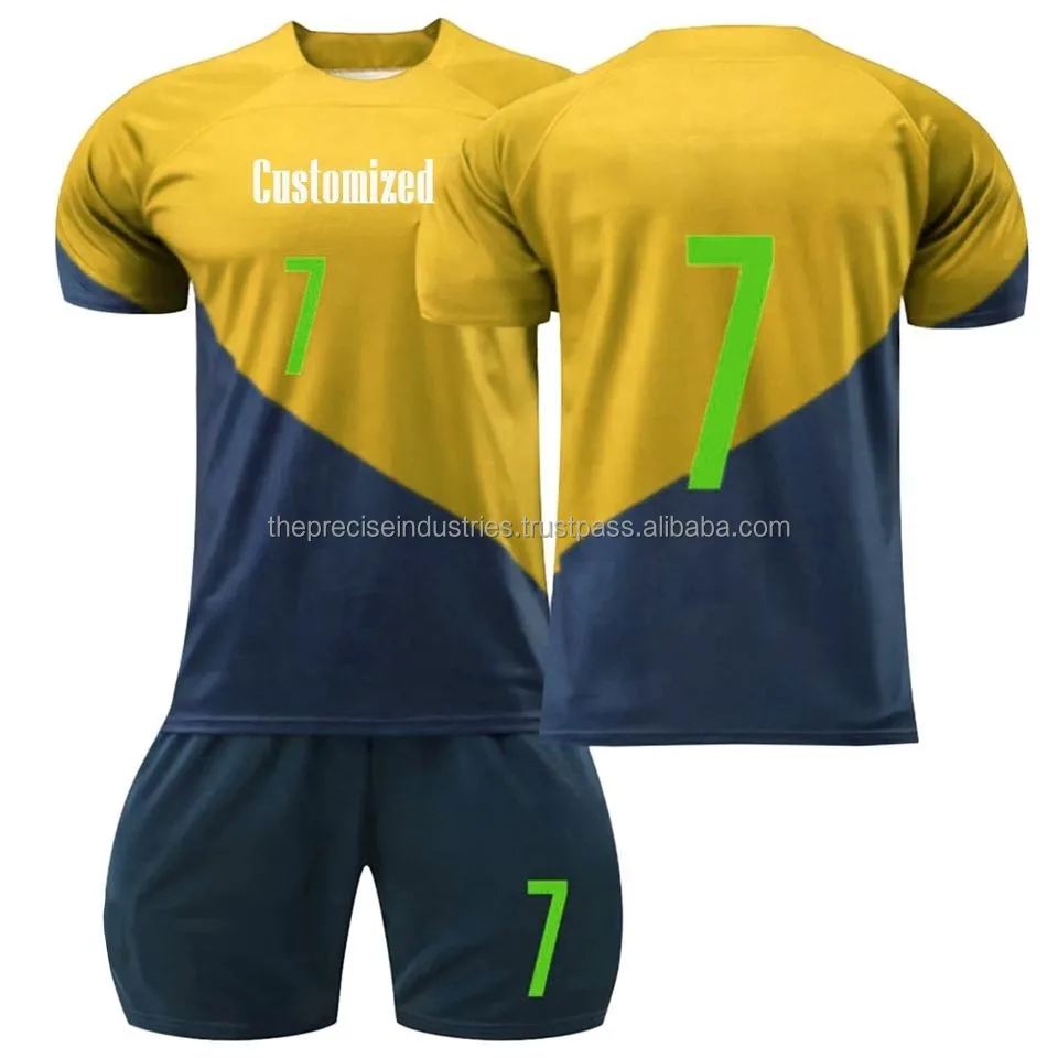 Customized 2021 Blank Football Jerseys & Shorts Set Kids Boys Soccer ...