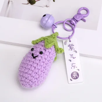 Exquisite Handmade Knitted Keychain with High Quantity Fruit Pattern Woven Technique