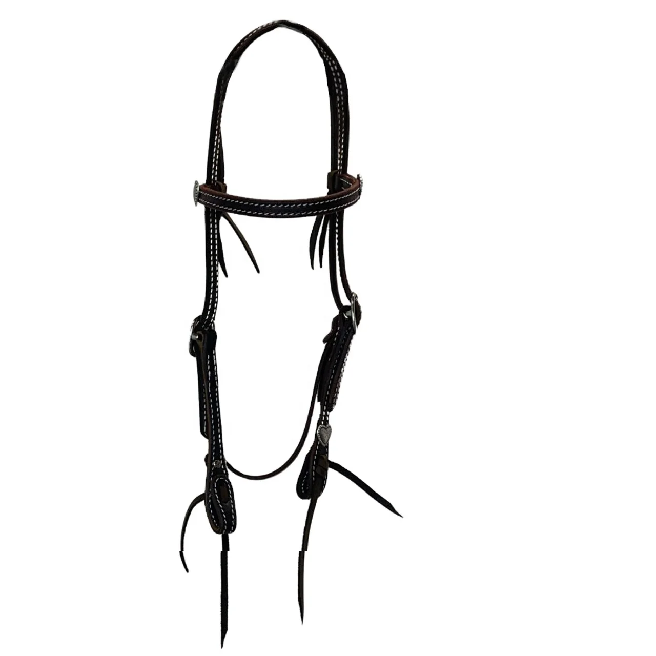 Cow Leather Headstall/ Western Bridle Decorated With Heart Shape Concho Custom Manufacturer By