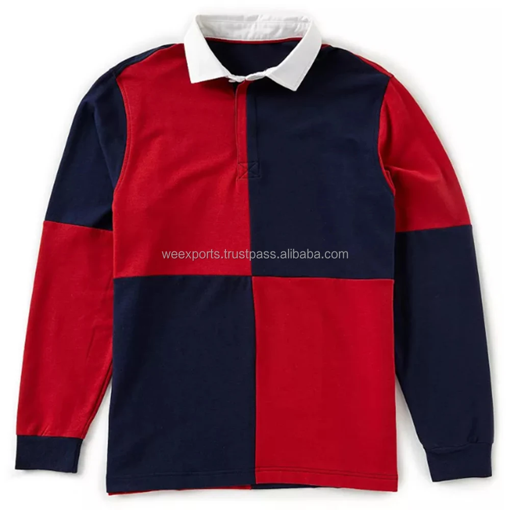 Design Your Own Plain Mens Long Sleeve Rugby Polo Shirt Long Sleeve