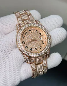 High-quality Luxury Diamond-set Moissanite Waterproof Women's Mechanical Watch Stainless Steel Luminous Vintage Automatic Watch