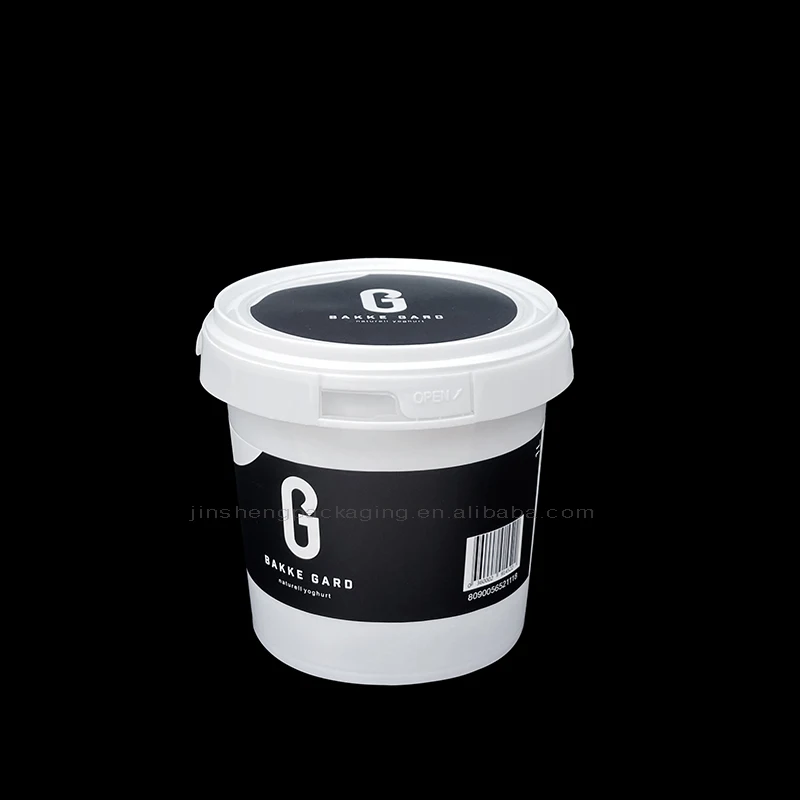 Fast Delivery Factory Price Small MOQ 32oz 1kg 1000ml Plastic Frozen Ice Cream Bucket with Logo & Handle