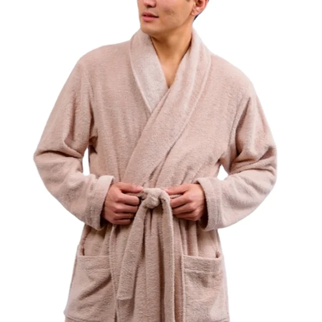 Wholesale Hooded Thermal 100% Cotton Hotel Sleepwear Bathrobes Men Women Sleeveless Fashion Sexy Knitted Fabric Couple