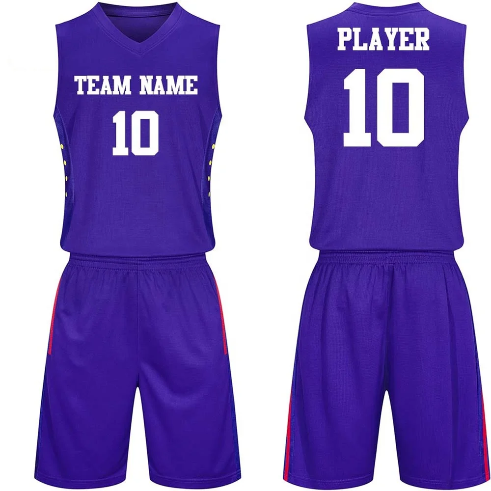 Custom Your Own Team Basketball Uniforms Reversible Basketball Jersey Set Kit For Kids Mens