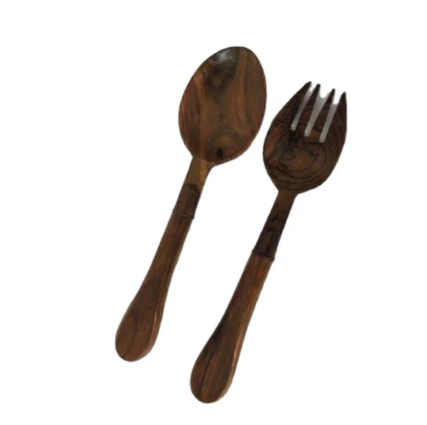 Wooden Salad Server Spoon Cutlery Set amazon Top Seller Kitchen Accessories Gadgets