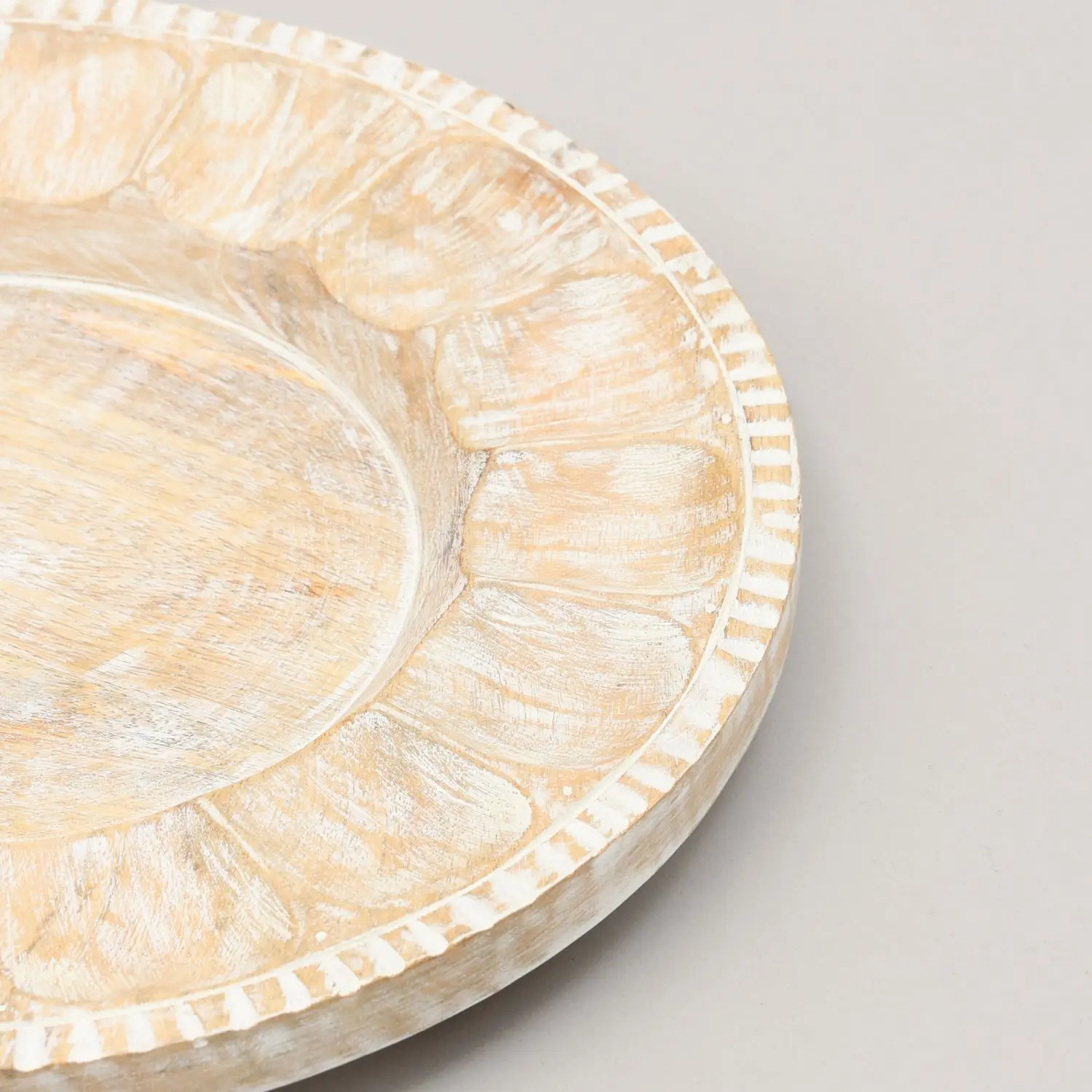 Handcrafted 13" Wood Charger Plate Artisan Wooden Dining Placemat Tableware for Party Decorations - Image 3