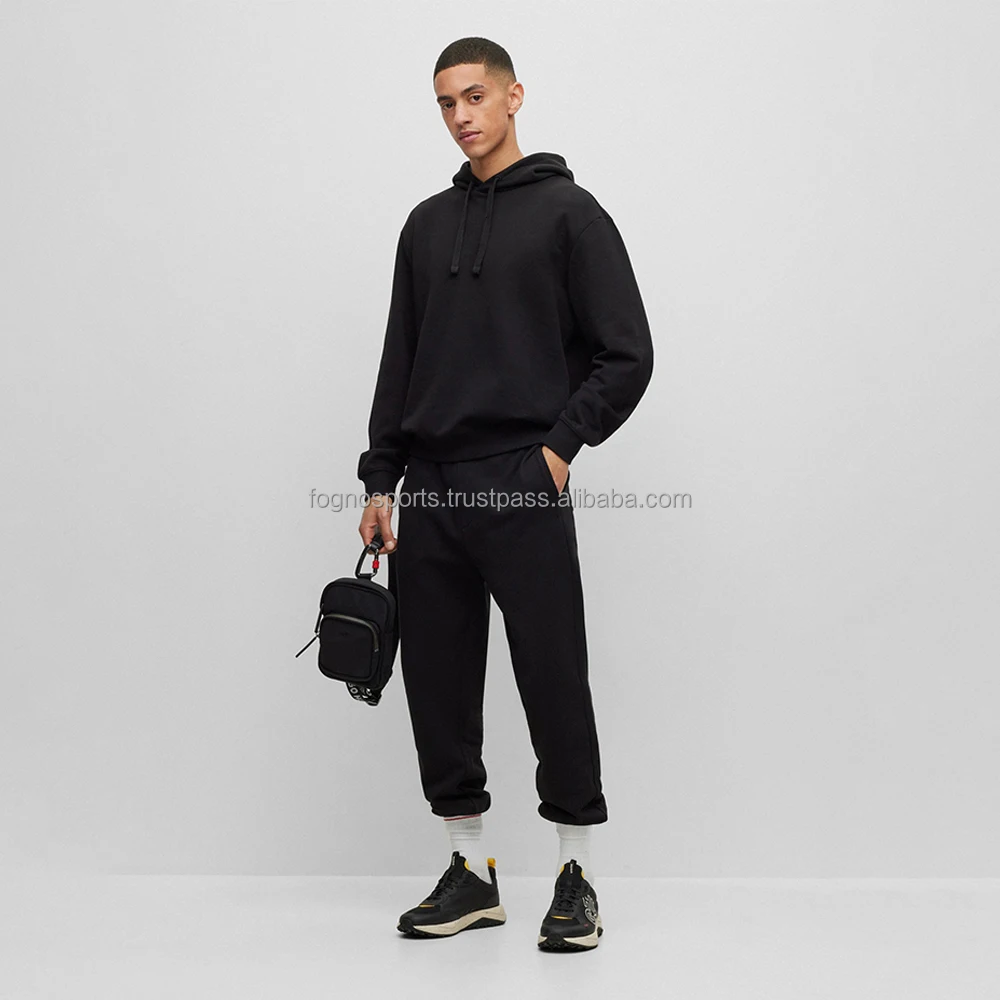 Men Black BASIC Oversized Sweatshirt With Joggers