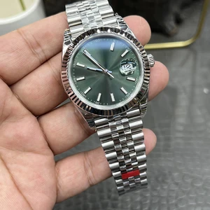2026 New Classic Luxury Green Dial Stainless Steel Men's Mechanical Watch Calendar Water Resistance Business Automatic Watches