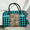 Turquoise & Black Checkered