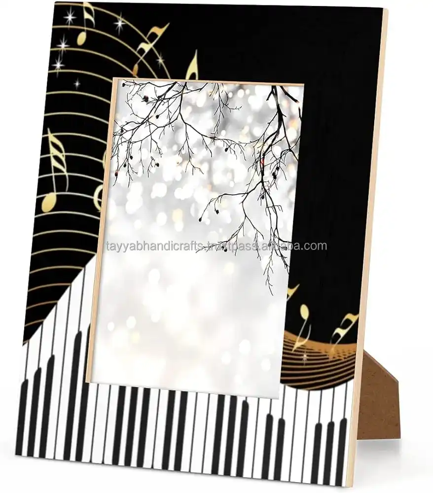 Resin Sunflower Pattern Picture Frame Wood Photo Frame Wall Mounting and Tabletop Display Frame