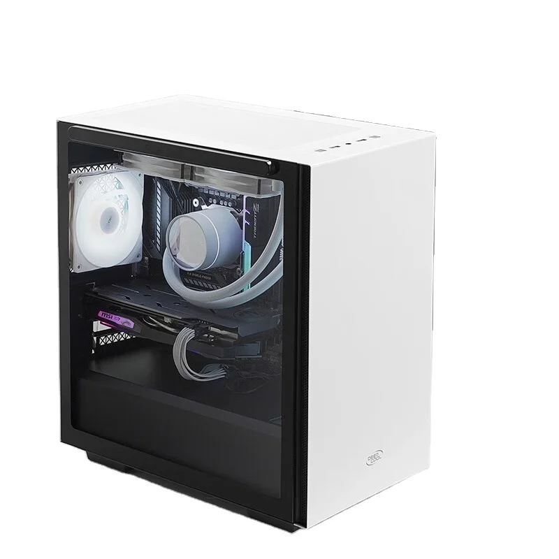 DEEPCOOL Magic Series PC Case M-ATX Side Tempered Glass White Supports 360mm AIO Gaming MATX Chassis
