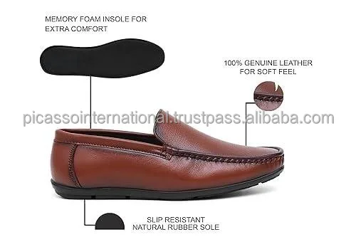 Exclusive Range of Premium Quality Wholesale Cow Hide Leather Oxford Trendy Tan Brown Color Genuine Leather Loafer Shoes