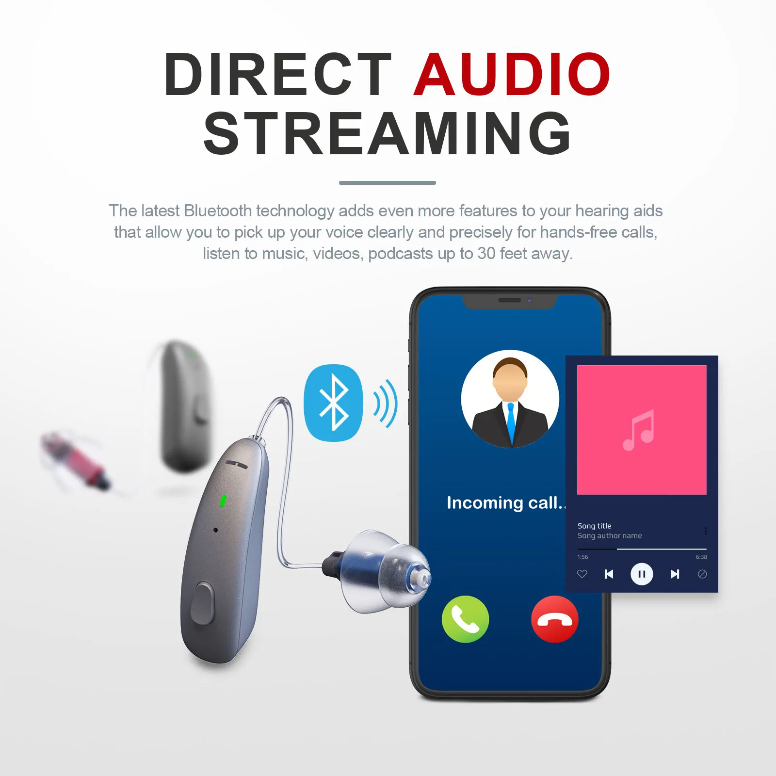 Jinghao Wireless Digital Hearing Aids Rechargeable Bluetooth for Seniors