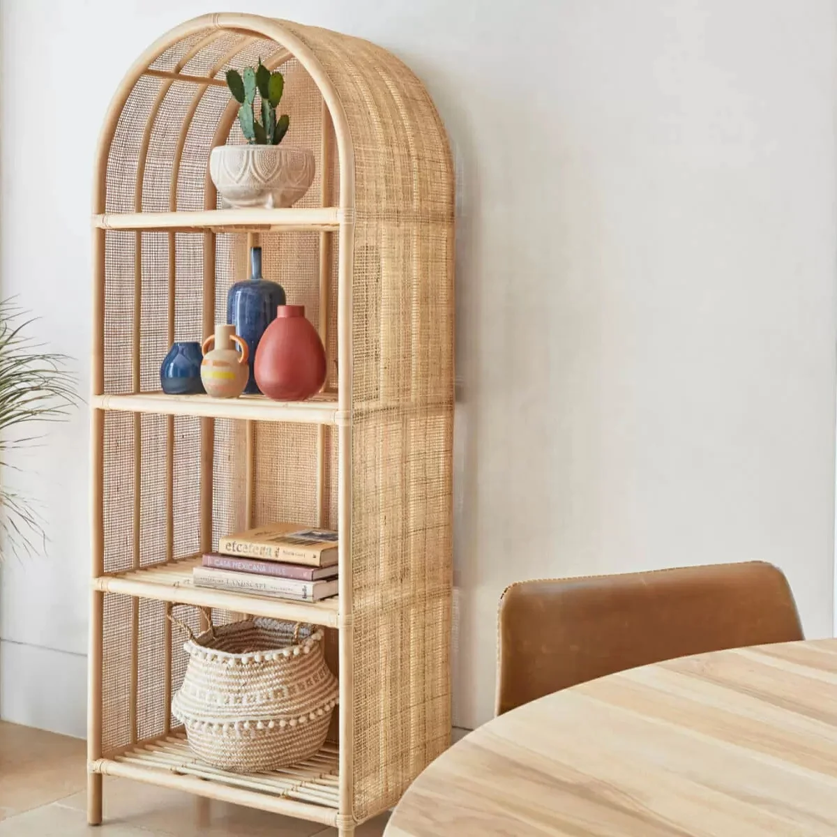 Essentials 4shelf Rattan Bookcase With bing Rattan Cane Bookshelf