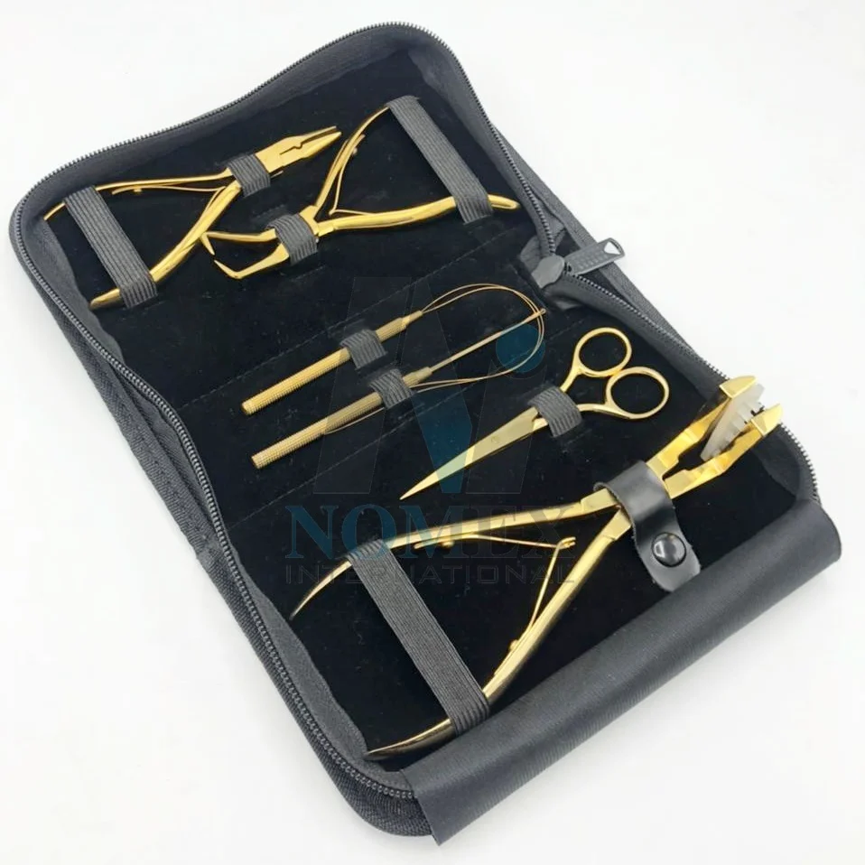 Hair Extension Beading Tool Plier Kit Gold Plated 3 pcs