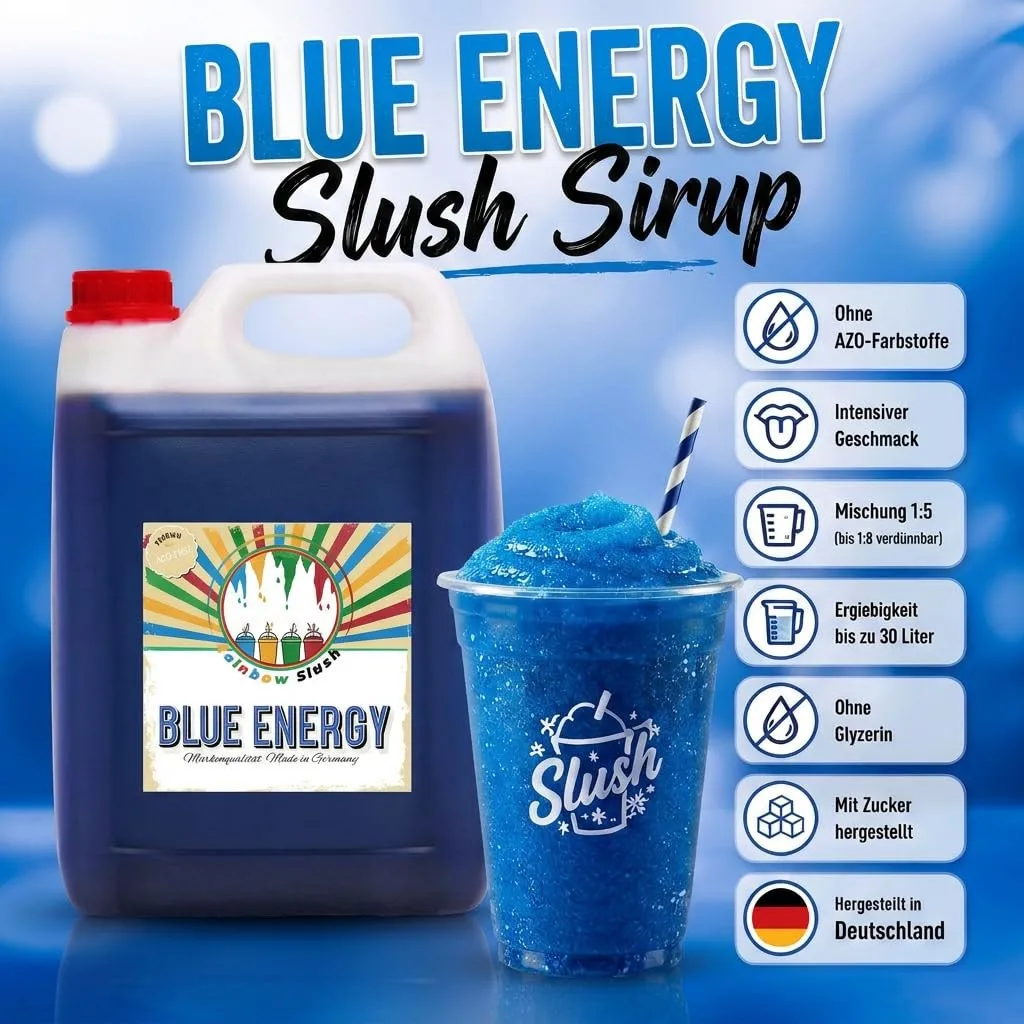 Blue Energy Slush Sirup