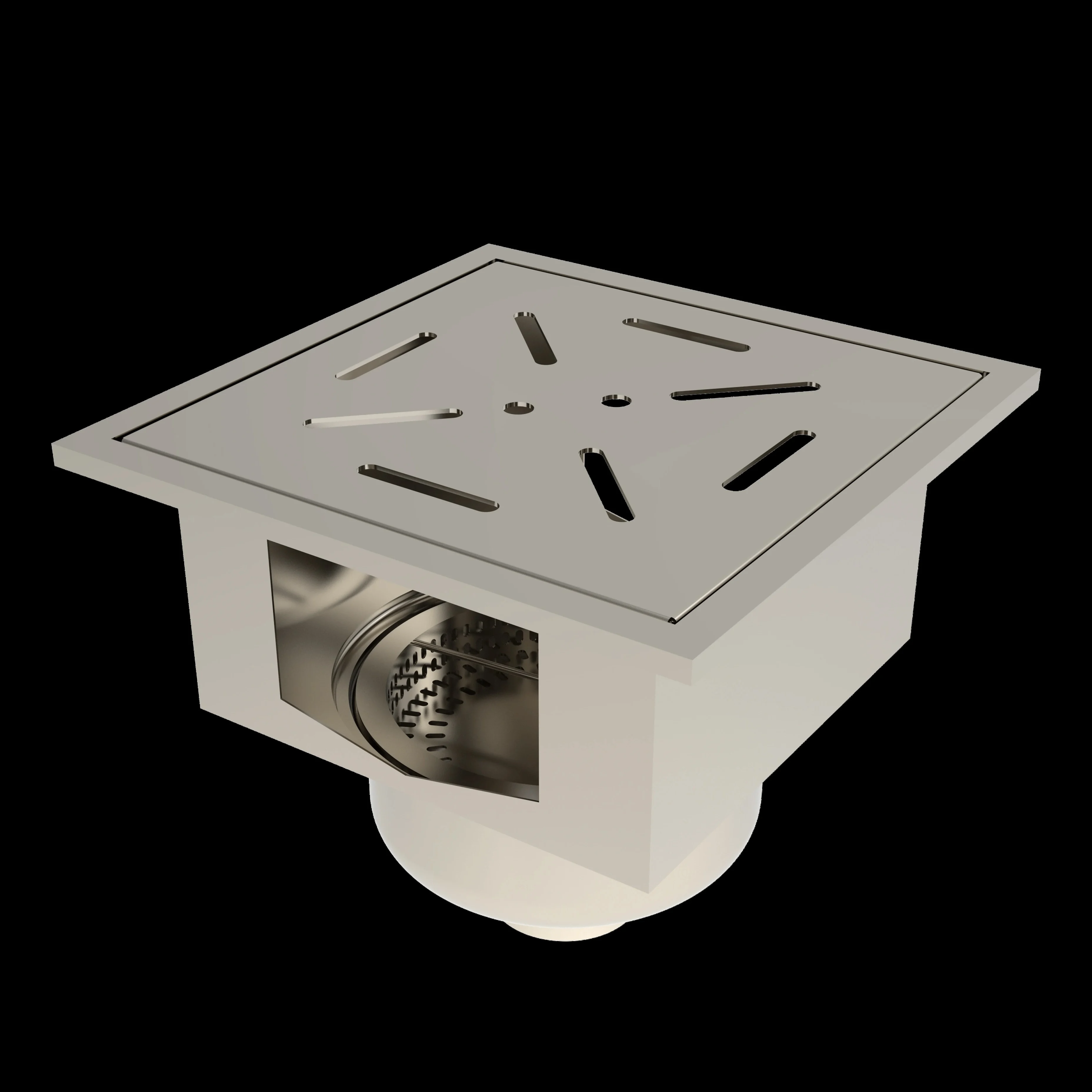 Industrial stainless steel floor drain grates for slaughterhouses and food processing companies