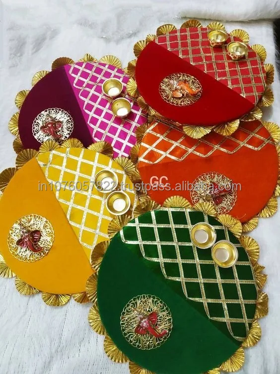 Eco-friendly Wooden Haldi Ceremony Platter for Pithi Decor