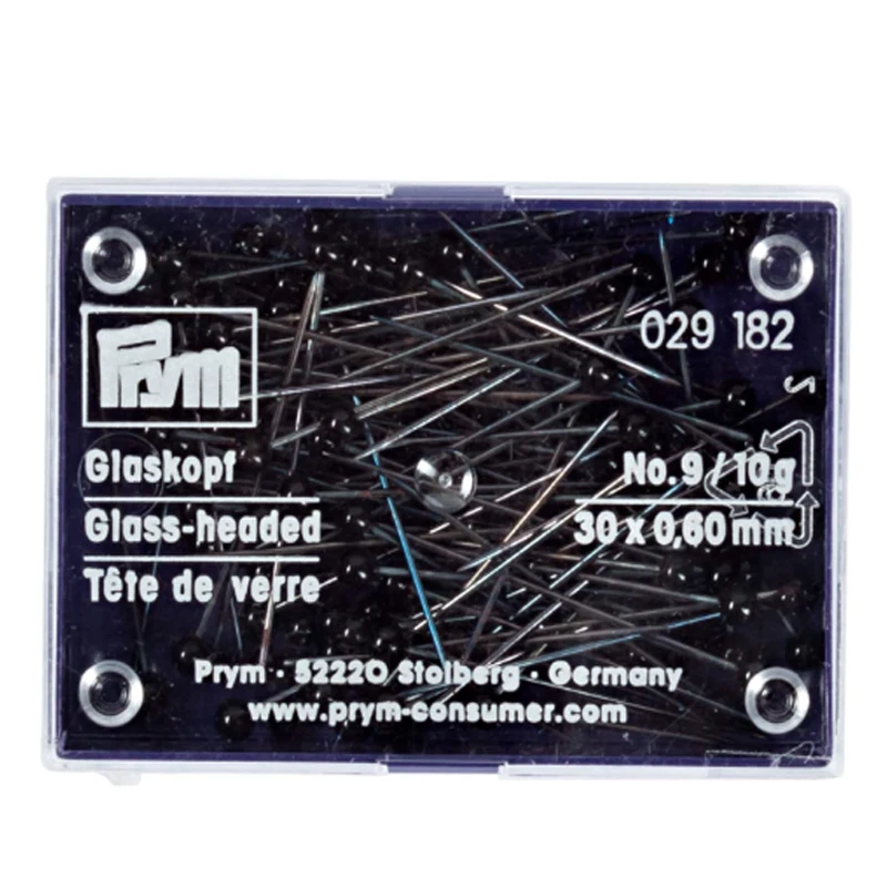prym 029212 0.8x48mm glass-headed pins colorful