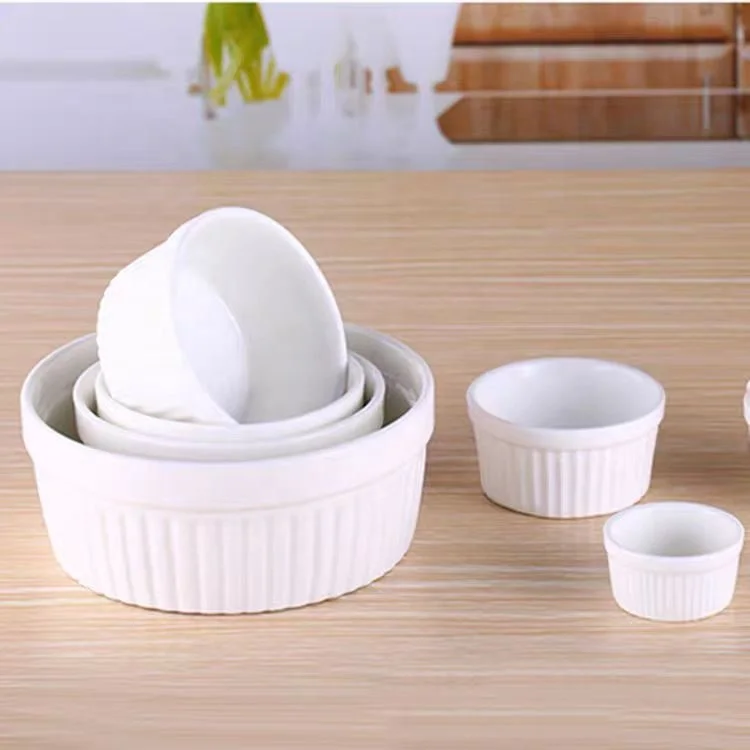Ceramic Ramekin 3/4/5/6/8 Oz Souffle Ramekin Bowls Cupcake Bakvorm Creme Brulee Porselein Baking Oven