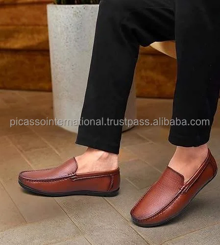 Exclusive Range of Premium Quality Wholesale Cow Hide Leather Oxford Trendy Tan Brown Color Genuine Leather Loafer Shoes