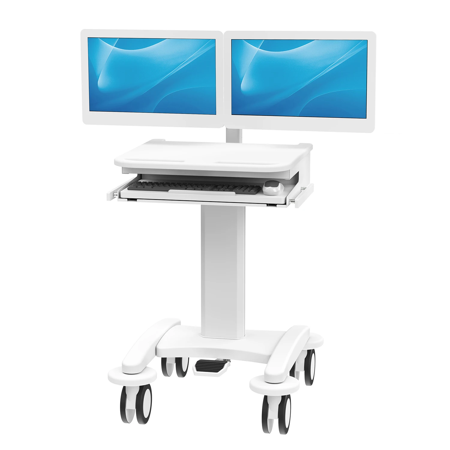 Hospital Medical Trolley Dual Monitor Nursing Cart Hospital Medical